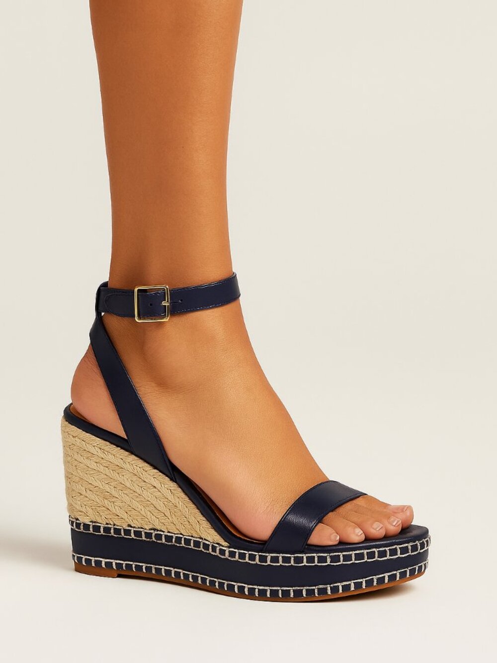 Lauren Ralph Lauren Hilarie Wedge Sandals Open Toe Black - Picture 3 of 9